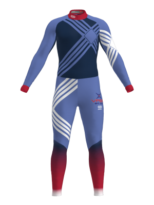 Podiumwear Women's Gold One-Piece Race Suit (Nordic Skiing) Front View