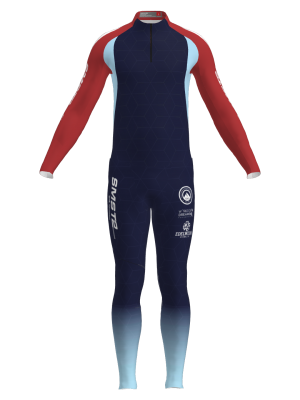 Podiumwear Women's Gold Two-Piece Race Suit (Nordic Skiing) Front View