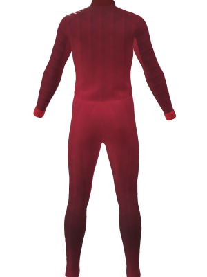 Podiumwear Unisex Silver Two-Piece Race Suit (Nordic Skiing) Back View