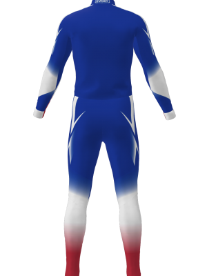Podiumwear Unisex Silver Two-Piece Race Suit (Nordic Skiing) Back View