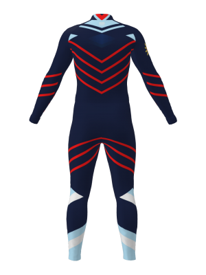 Podiumwear Women's Gold One-Piece Race Suit (Nordic Skiing) Back View