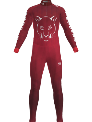 Podiumwear Unisex Silver Two-Piece Race Suit (Nordic Skiing) Front View