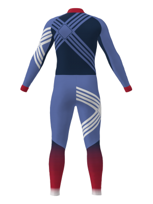 Podiumwear Women's Gold One-Piece Race Suit (Nordic Skiing) Back View