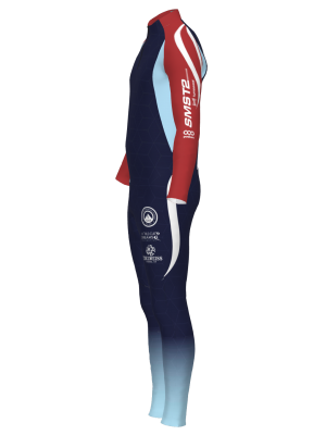 Podiumwear Men's Gold Two-Piece Race Suit (Nordic Skiing) Side View