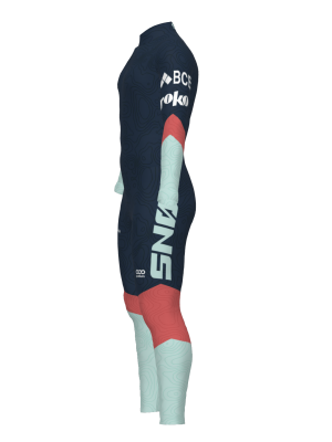 Podiumwear Women's Gold One-Piece Race Suit (Nordic Skiing) Side View