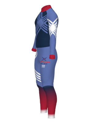 Podiumwear Women's Gold One-Piece Race Suit (Nordic Skiing) Side View
