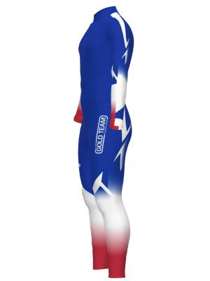 Podiumwear Women's Gold One-Piece Race Suit (Nordic Skiing) Side View
