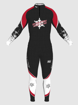 Podiumwear Unisex Silver Two-Piece Race Suit (Nordic Skiing) Front View