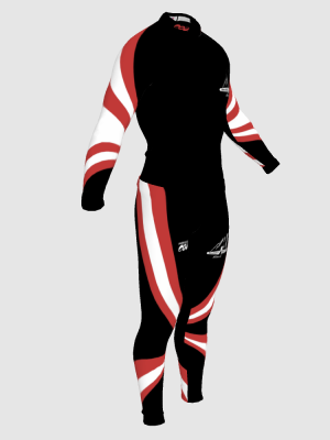 Podiumwear Unisex Silver Two-Piece Race Suit (Nordic Skiing) Side View