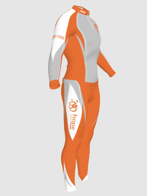 Podiumwear Unisex Silver Two-Piece Race Suit (Nordic Skiing) Side View