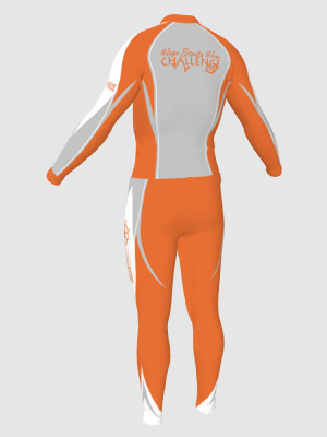 Podiumwear Unisex Silver Two-Piece Race Suit (Nordic Skiing) Back View