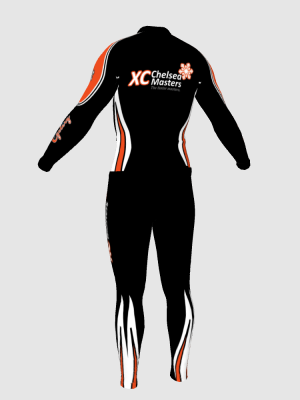 Podiumwear Unisex Silver Two-Piece Race Suit (Nordic Skiing) Back View