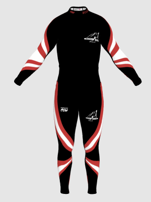 Podiumwear Unisex Silver Two-Piece Race Suit (Nordic Skiing) Front View