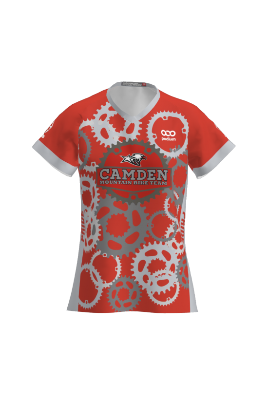 Podiumwear Women's Silver Short Sleeve MTB Jersey - NEW FABRIC 2025! Gallery