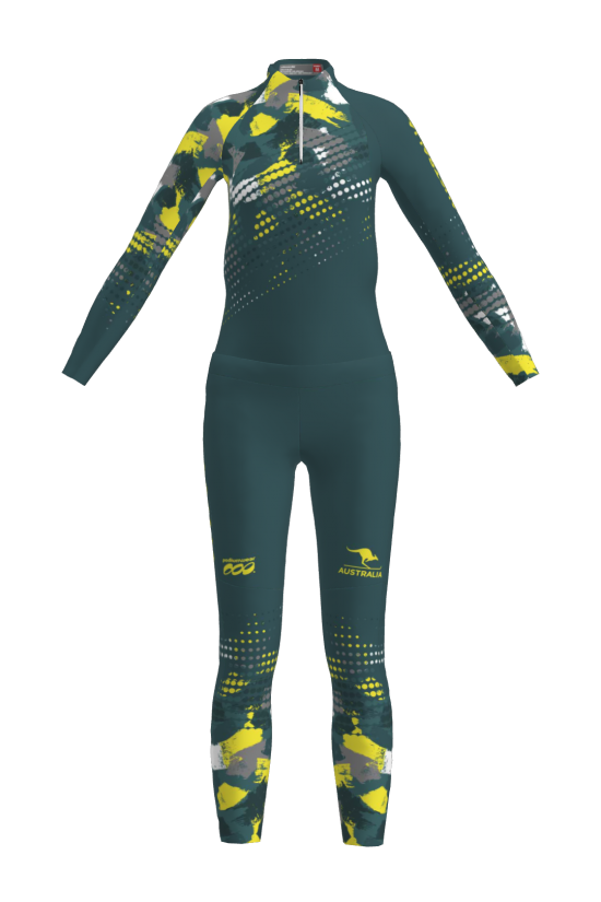 Podiumwear Women's Gold Two-Piece Race Suit Gallery