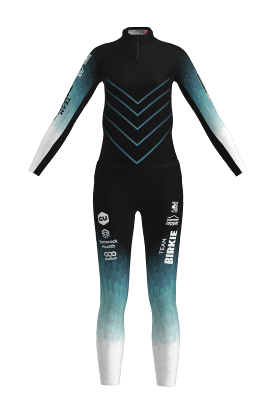 Podiumwear Women's Gold Two-Piece Race Suit Gallery