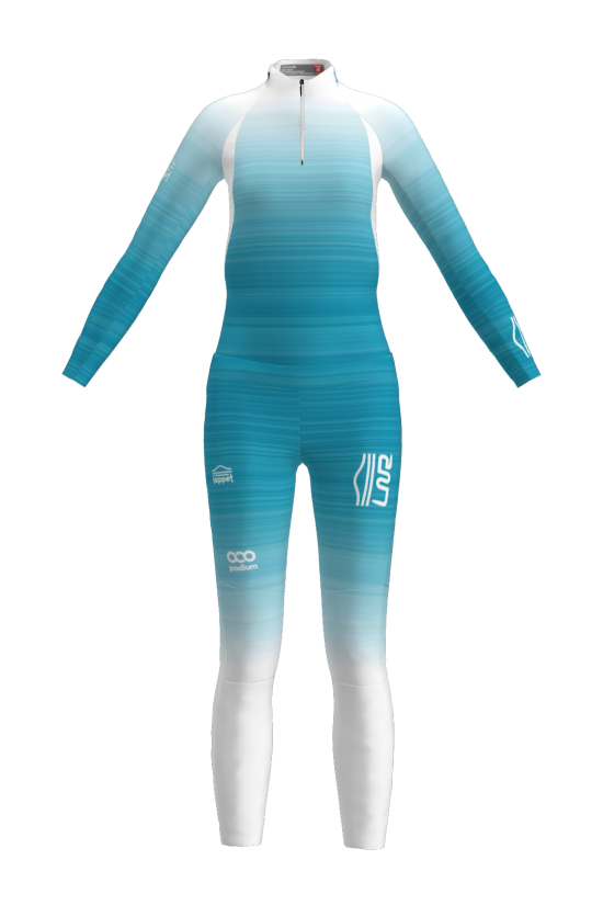 Podiumwear Women's Gold Two-Piece Race Suit Gallery