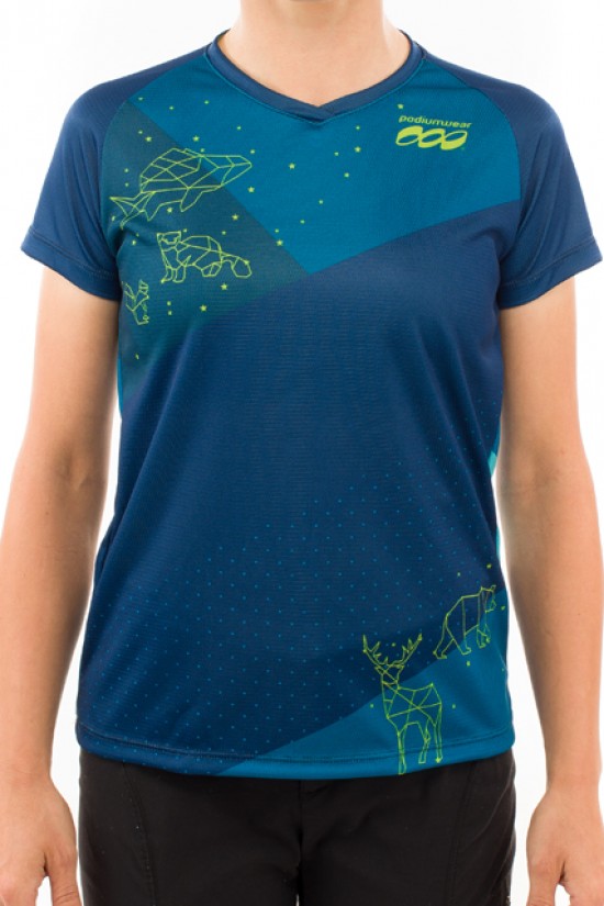 Podiumwear Women's Silver Short Sleeve MTB Jersey - NEW FABRIC 2025!