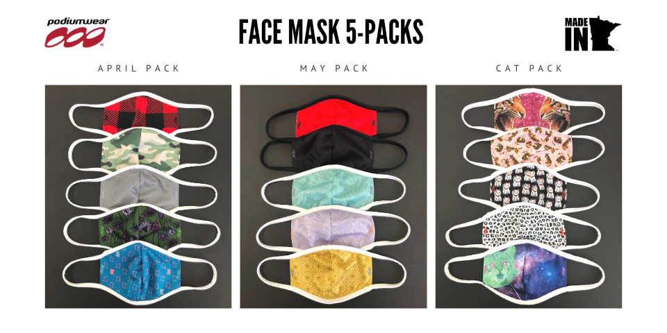Podiumwear Face Masks - Design Your Own or Get Our Pre-Designed 5-Pack
