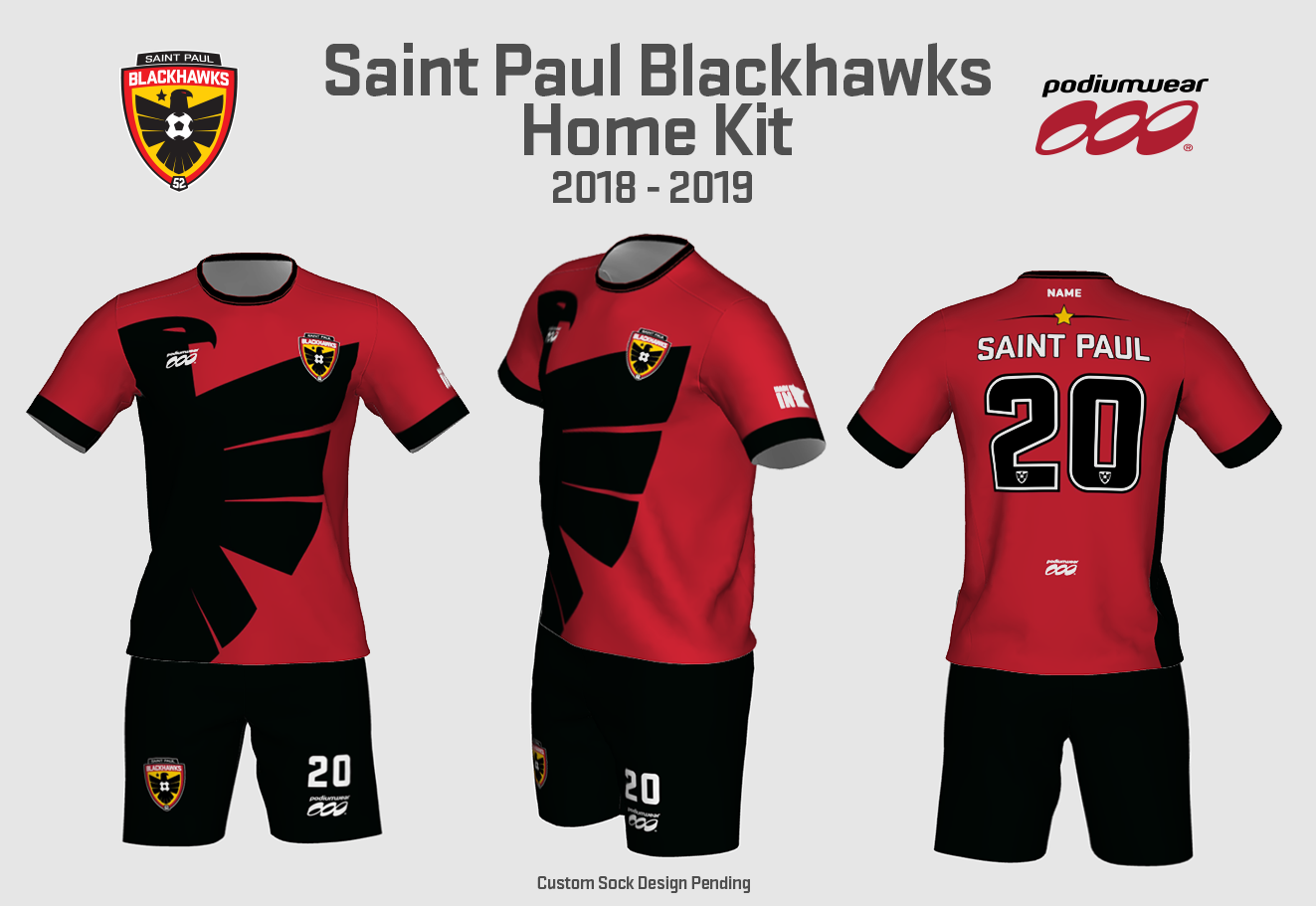 Saint Paul Blackhawks Home Kit 2018-2019