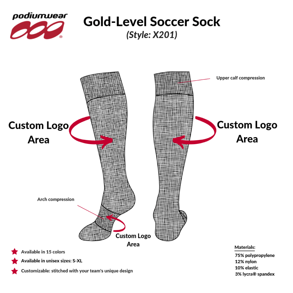 Gold Level Soccer Sock Podiumwear